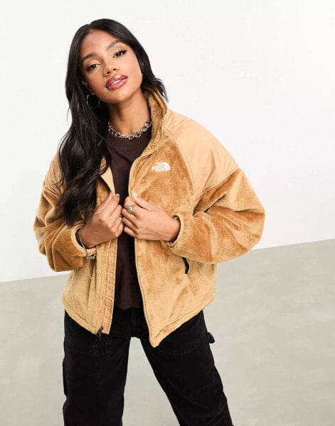 The North Face Versa Velour oversized track jacket in beige