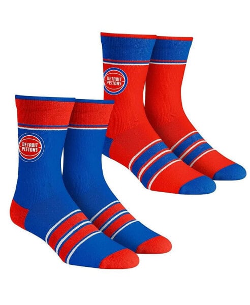 Youth Boys and Girls Socks Detroit Pistons Multi-Stripe 2-Pack Team Crew Sock Set