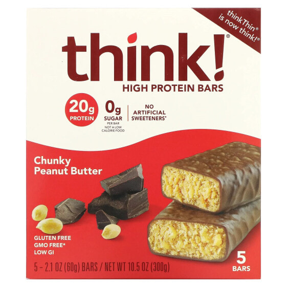 Протеиновые батончики Think! Brownie Crunch, 5 штук, 60 г каждый