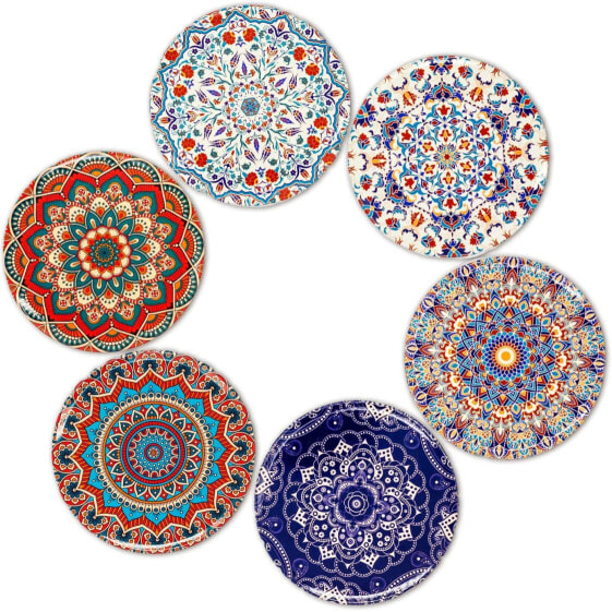 Bohoria Premium Design Coasters, Set of 6 Decorative Coasters for Glass, Cups, Vases, Candles on Your Wood, Glass or Stone Dining Table Boho Edition