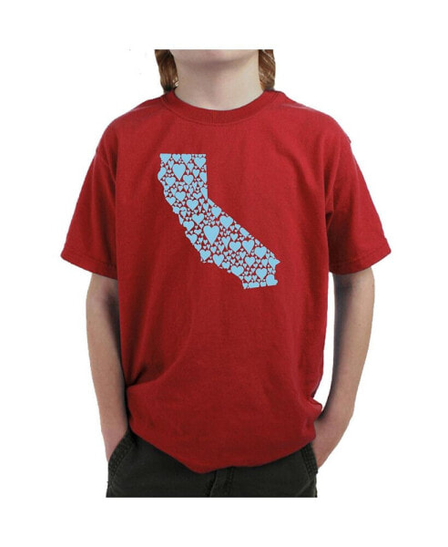 Big Boy's Word Art T-shirt - California Hearts