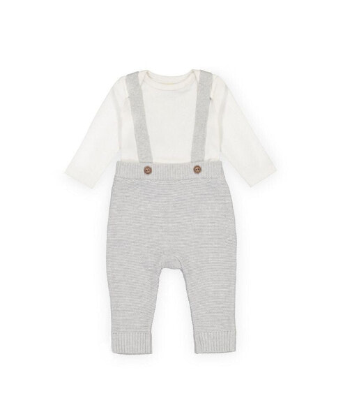 Baby Boys Baby Organic Cotton Rib Bodysuit and Sweater Overall Set