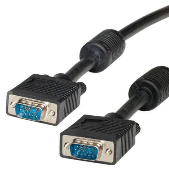 ROLINE Rotronic 6m HD15 - 6 m - VGA (D-Sub) - VGA (D-Sub) - Black - Male connector / Male connector