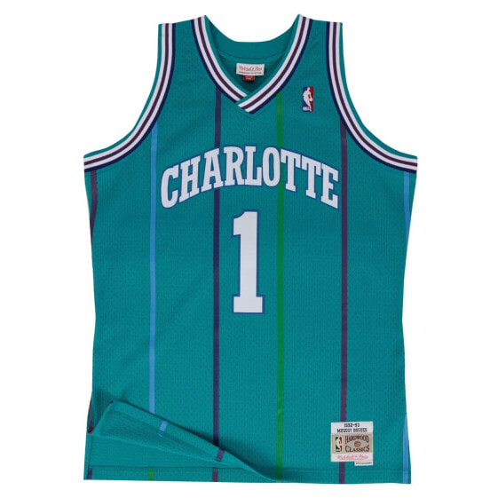 MITCHELL & NESS NBA SWINGMAN ROAD JERSEY CHARLOTTE HORNETS 92 MUGGSY BOGUES