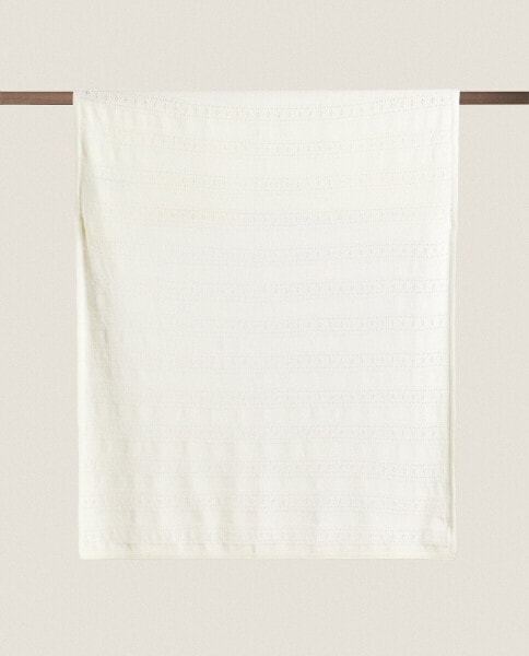 Pointelle cotton blanket