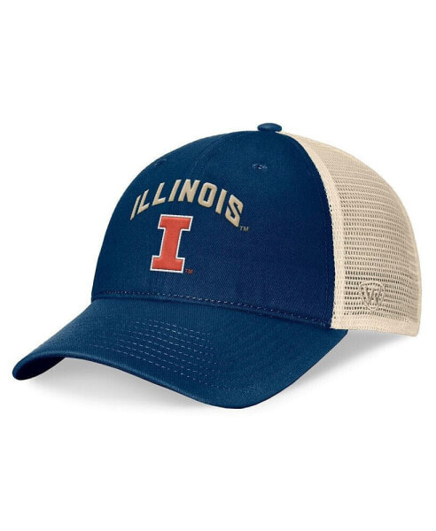 Men's Navy Illinois Fighting Illini Heritage Waylon Trucker Adjustable Hat