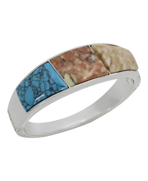 Semi-Precious Mixed Stone Bangle Bracelet