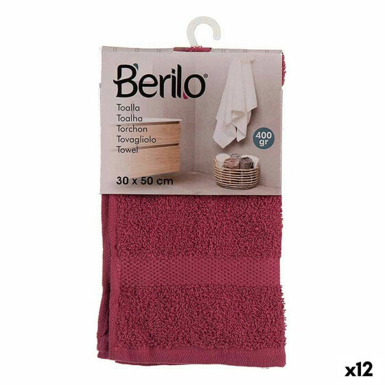 Банные полотенца тёмно-бордовые Berilo 30 х 0,5 х 50 см (12 штук)