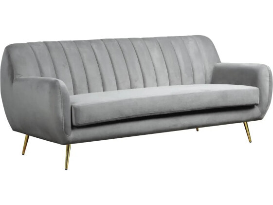 Sofa aus grauem Samt "Evans" - 195 x 84