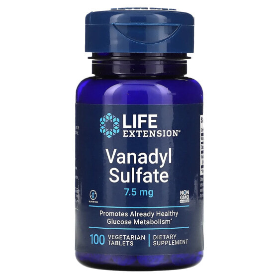 Минералы Vanadyl Sulfate 7.5 мг 100 Вегетарианских таблеток Life Extension