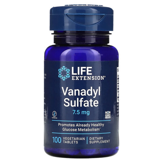 Vanadyl Sulfate, 7.5 mg, 100 Vegetarian Tablets