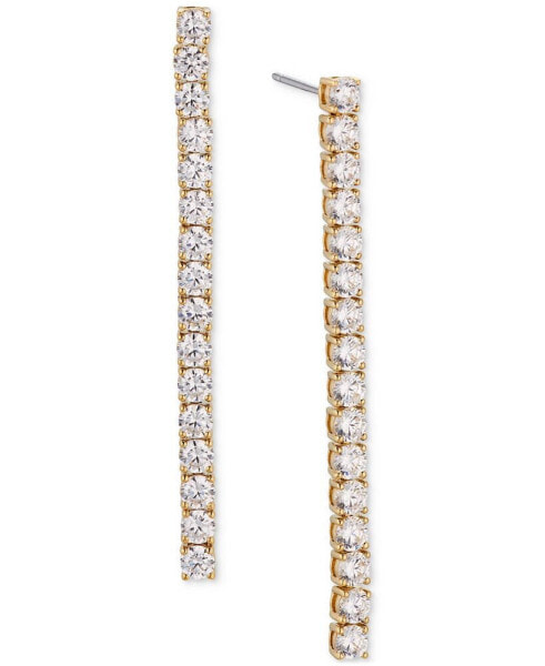 18k Gold-Plated Cubic Zirconia Linear Drop Earrings, Created for Macy's