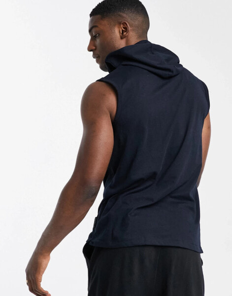 French Connection sleeveless hoodie in navy