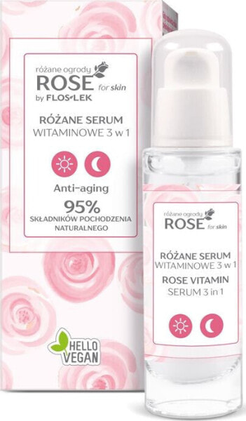 Floslek Rose for Skin Różane Serum witaminowe 3w1 na dzień i noc 30ml