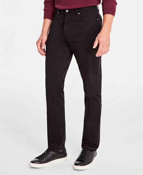 Men's Five-Pocket Straight-Fit Twill Pants, Created for Macy's