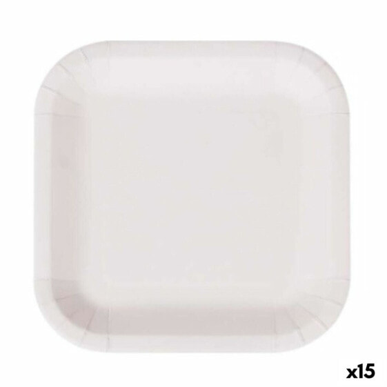 Посуда белая квадратная одноразовая Algon 26 см (15 штук)