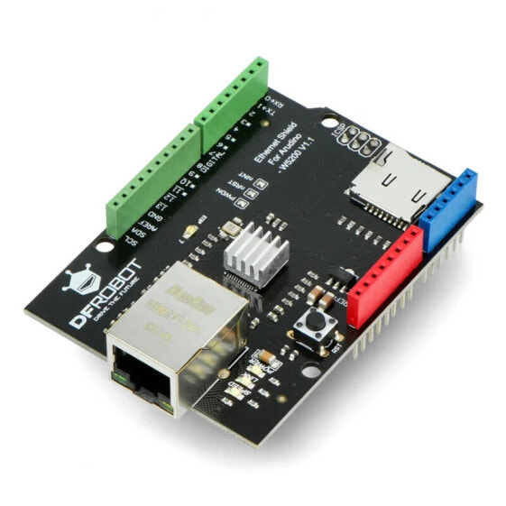 Электрический щит DFRobot Ethernet W5200 v1.1 с картридером microSD для Arduino