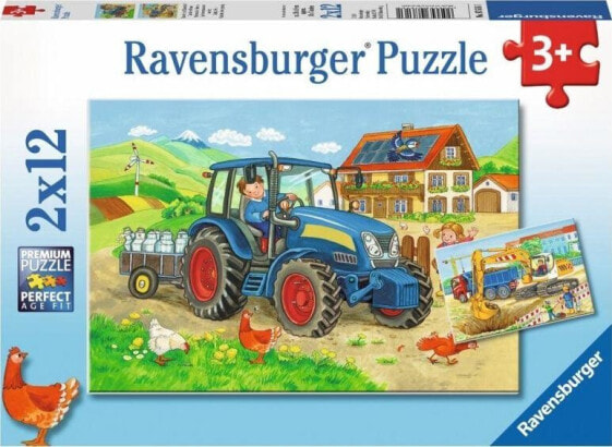 Ravensburger Puzzle 2x12el. Ciężka praca 076161 RAVENSBURGER