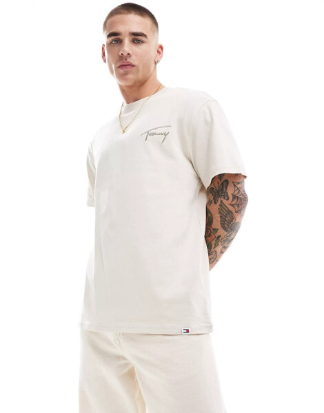 Tommy Jeans regular signature t-shirt in off white