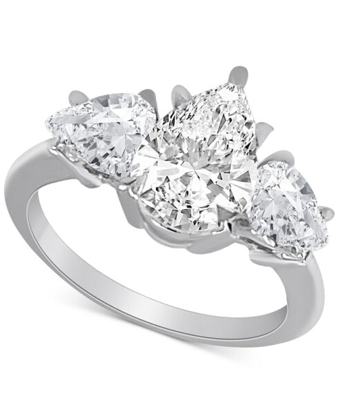 Кольцо Badgley Mischka Diamond Pear-Cut Three Stone Engagement