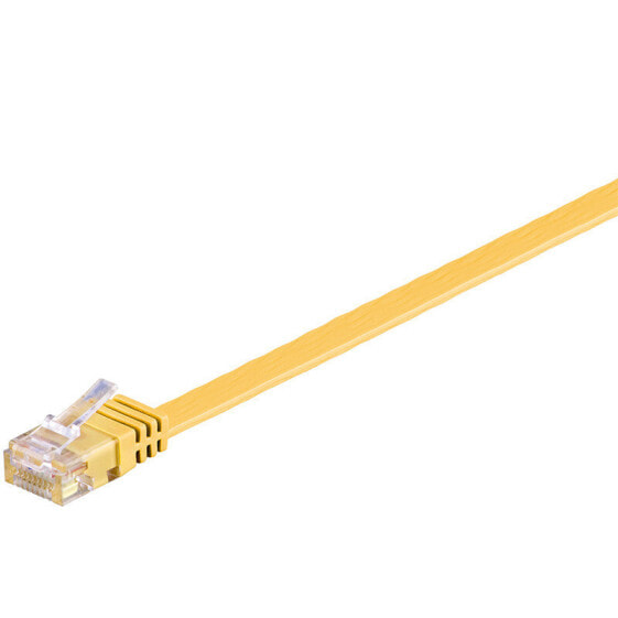 Goobay CAT 6 Flat Patch Cable - U/UTP - yellow - 3 m - 3 m - Cat6 - U/UTP (UTP) - RJ-45 - RJ-45