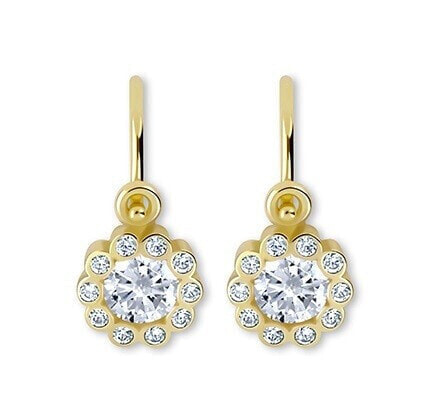Children´s gold earrings with crystals Flower 239 001 00292