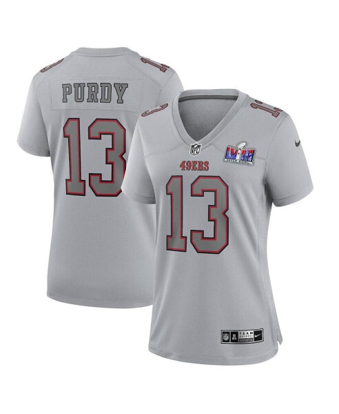 Women's Brock Purdy Gray San Francisco 49ers Super Bowl LVIII Atmosphere Fashion Game Jersey