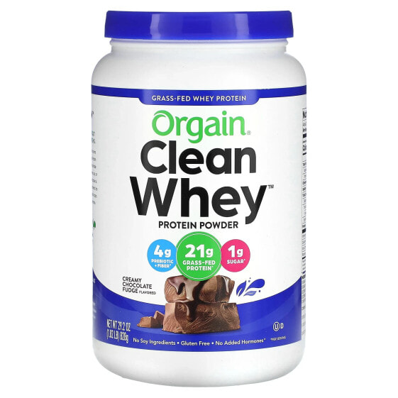 Orgain, Сывороточный протеин травяного откорма, чистый порошок из сывороточного протеина, сливочная шоколадная помадка, 828 г (1,82 фунта)