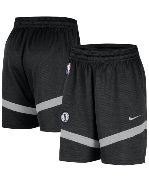 Men's Black Brooklyn Nets On-Court Practice Warmup Performance Shorts