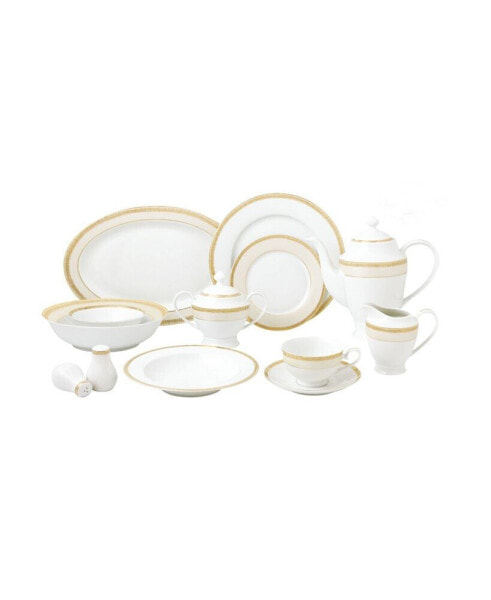 57 Piece Mix and Match Bone China Dinnerware Set, Service for 8