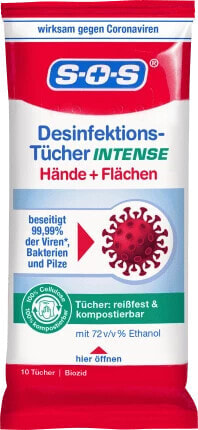 Desinfektionstücher Intense Hand & Fläche Reisegröße, 10 St