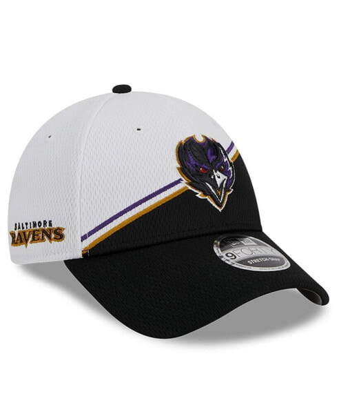 Men's White, Black Baltimore Ravens 2023 Sideline 9FORTY Adjustable Hat