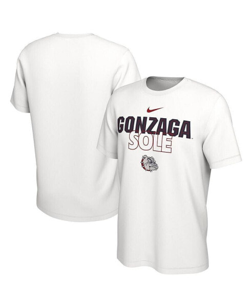 Men's White Gonzaga Bulldogs On Court Bench T-shirt