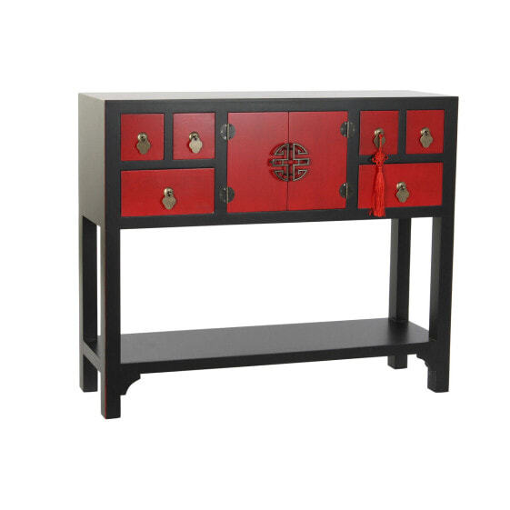 Журнальный столик DKD Home Decor Ель Черный Красный MDF Восточный 95 х 25 х 78,5 см