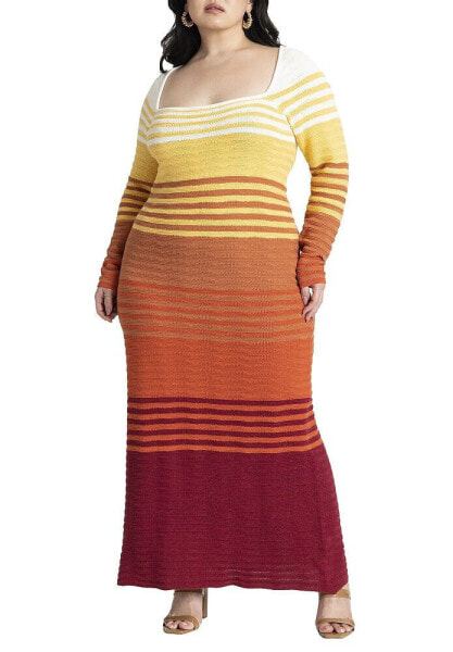 Plus Size Crochet Multicolor Maxi Dress