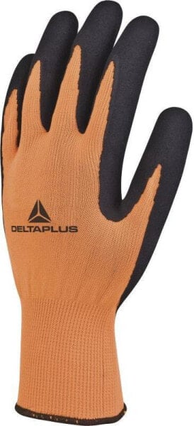 Delta Plus Rękawice dziane APOLLON z poliestru fluorescencyjnego chwyt z pianki lateksowej pomarańczowe rozmiar 7 (VV733OR07)