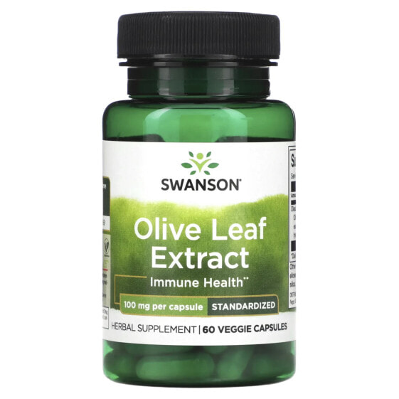 Травяной экстракт оливкового листа Swanson, стандартизованный, 100 мг, 60 капсул