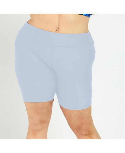 Plus Size Mid-Thigh Swim Shorts