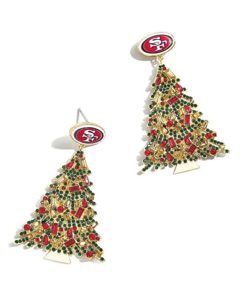 Women's San Francisco 49ers Christmas Tree Dangling Earrings
