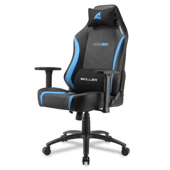 Sharkoon SKILLER SGS20, Padded seat, Padded backrest, Black, Blue, Black, Blue, Foam, Polyurethane (PU), Foam, Polyurethane (PU)