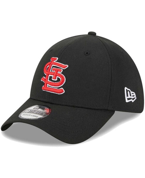 Бейсболка гибкая New Era мужская черная с логотипом St. Louis Cardinals 39THIRTY