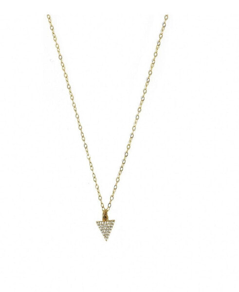 14k Gold Filled Pave Triangle Charm On Chain