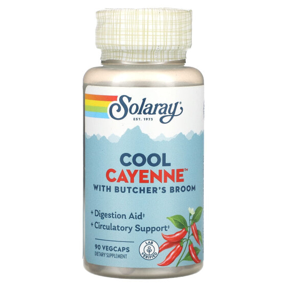 Витамины капсулы от SOLARAY Cool Cayenne With Butcher's Broom, 90 VegCaps