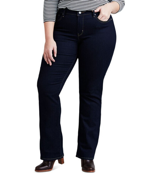 Trendy Plus Size 315 Mid-Rise Shaping Bootcut Jeans