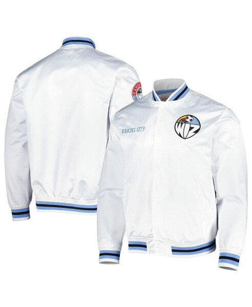 Men's White Sporting Kansas City City Full-Snap Satin Jacket