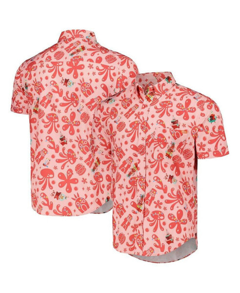 Men's and Women's Pink SpongeBob Square Pants HollyBob JinglePants KUNUFLEX Button-Down Shirt