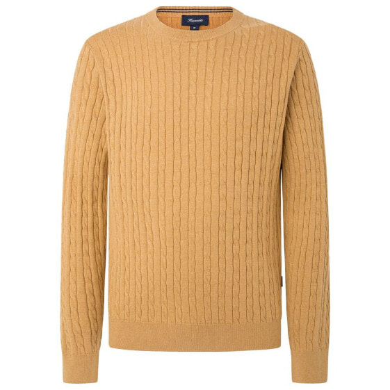 FAÇONNABLE Silk Cable Crew Neck Sweater
