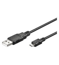 Wentronic USB micro-B 180 - 1.8m - 1.8 m - Micro-USB B - USB A - Male/Male - Black