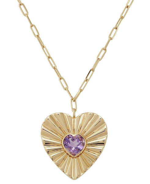 Macy's amethyst (1-1/2ct.tw.) Heart Pendant 18" Necklace in 14k Gold-Plated Sterling Silver