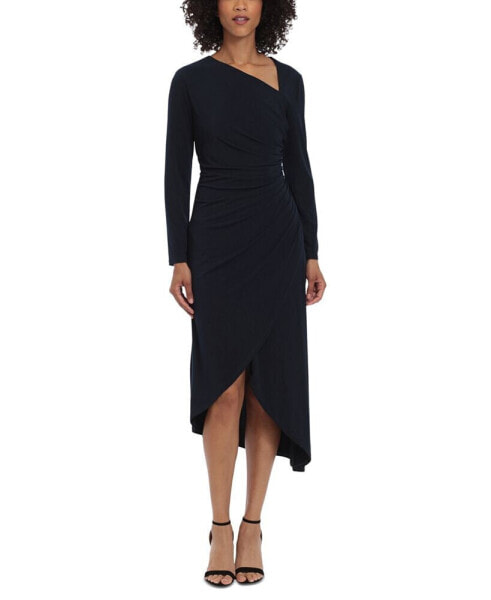 Women's Asymmetric Side-Ruched Jersey Dress
